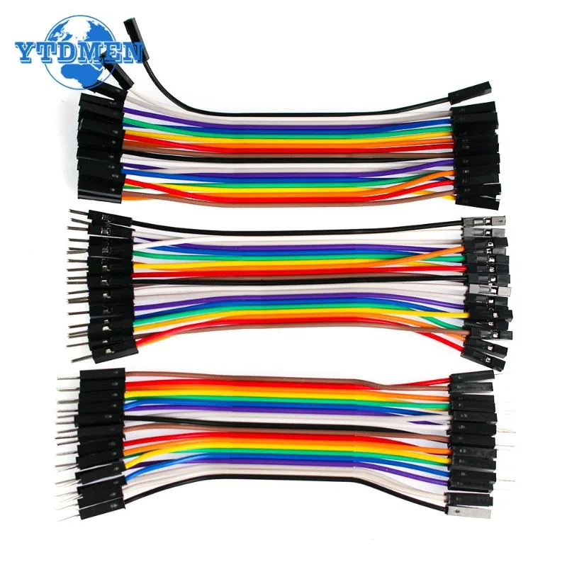 Überbrückungsdraht 20 Stück DuPont-Leitung DuPont-Kabelverbindung Stecker auf Stecker + Buchse auf Buchse und Stecker auf Buchse 10 cm 15 cm für Arduino Diy – Detail 4