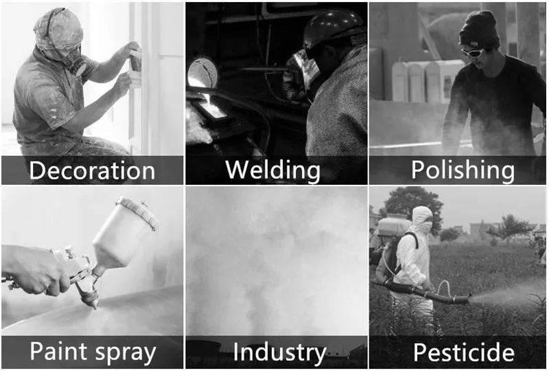 7-In-1 Anti-Pollution Full Face Cover Respirator Dust Gas Mask Dual Filters For Painting Spraying Welding Work Safety Protection