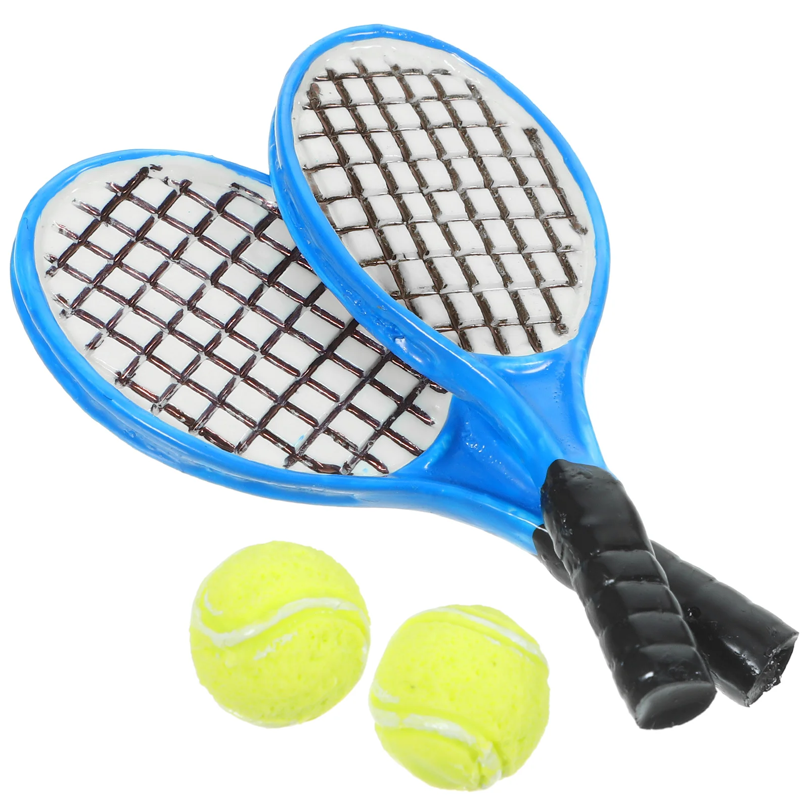 

4 Pcs Micro Tennis Racket Model Simulation Models Accessories Material Decoration Miniture