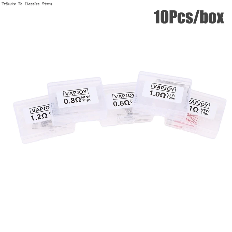 10Pcs/Box DIY Rebuild Mesh Coils 0.6/0.8/1.0/1.1/1.2 Ohm Coil Eplacement Prebuilt Coil Accessories