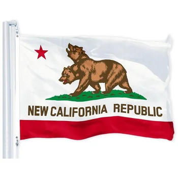 New California Republic Double Headed Bear Flag 3x5 Ft 150D Printed Polyester Banner for Home Decor Festival Party Decoration 1