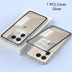 Premium Alloy Lens Protection Case with Transparent Tempered Glass - Hard Shockproof Cover Bumper for Ultimate Edge Protection (Silver)