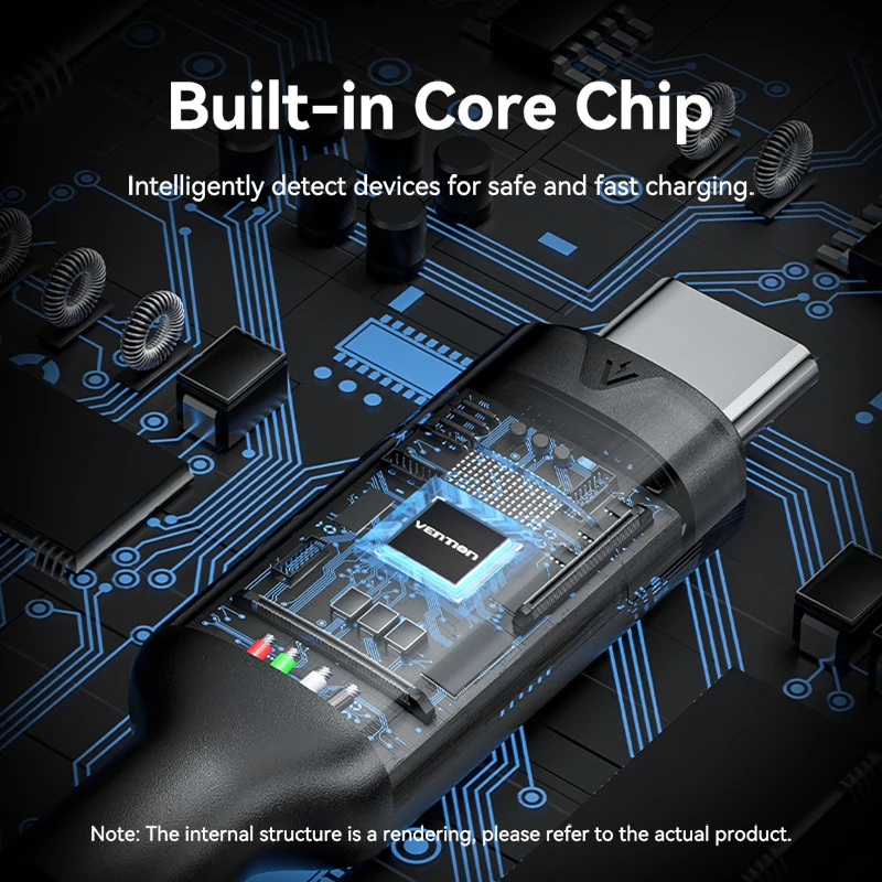 Vention 100W USB C 케이블 고속 충전 5A 유형 USB C 3.2 Gen 2 연장 코드 10Gbps 4K@60HZ 노트북용 비디오 케이블 연장선