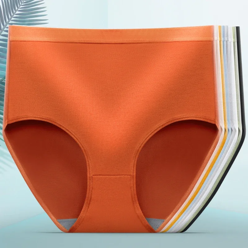 

Sexy Panties Women Plus Size High Waist Underpants Seamless Briefs Lingere Femme Solid Color Comfortable Pantys