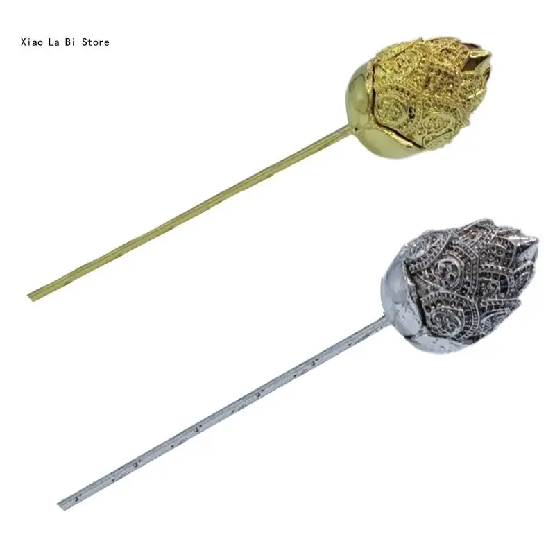 

Exotic Style Carved Lotues Bud Hair Pins Hot Girls Taking Photo Hair Sticks Delicate Style Wedding Hair Pin for Bride XXFD