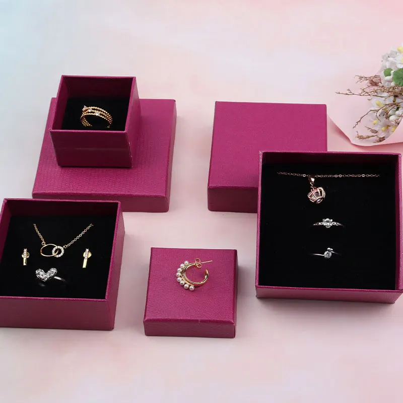 12-Pack Bulk Rose Red Gift Boxes Bracelet JewelryPackaging Box Valentine's Day Wedding Party Necklace Ring DIY Creative Case Box