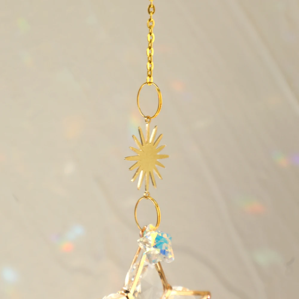 Sun Prism Star Crystal Light Catcher Gardening Decoration Suncatcher Rainbow Outdoor Sun Catchers Window Yard Crystal Home Decor sun catcher sun catchers