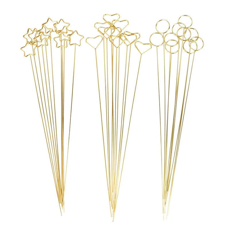 Metal Floral Picks Card Holder 10 Pieces 13 Inch Name Picture Flowers Inserted Holder Clips for Wedding Birthday Party Supplies