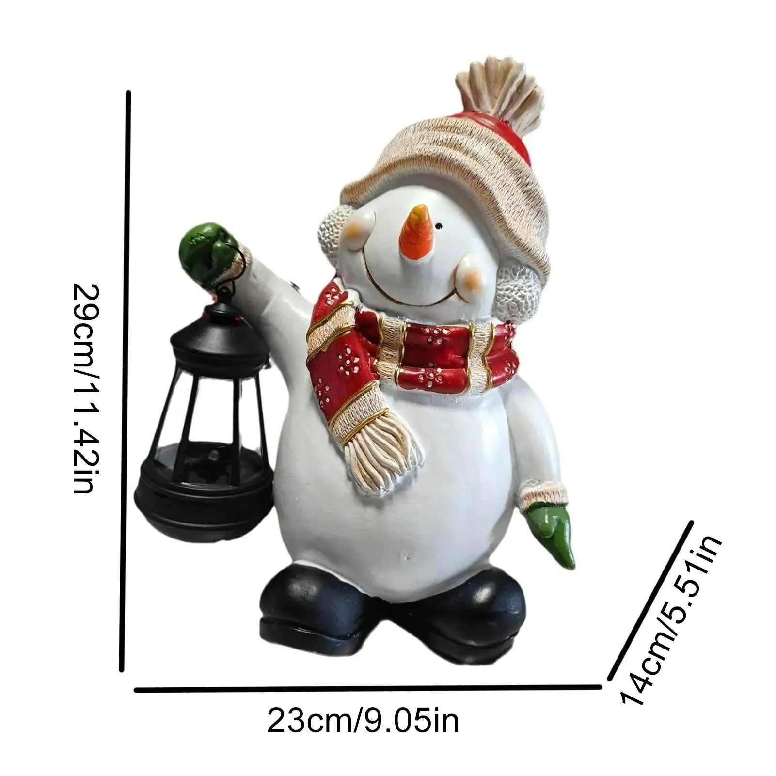 Snowman Decor Festive Resin Solar Light Holiday Garden Decor For Holiday Home Party Workplace Backyard Patio Festival Garden