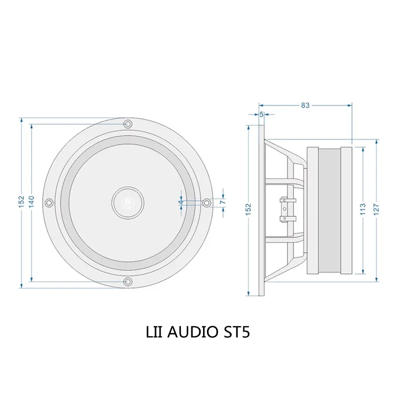 LII AUDIO ST5 5-inch Aluminum Basin Full Frequency Speaker 40W/8ohm (1PCS)
