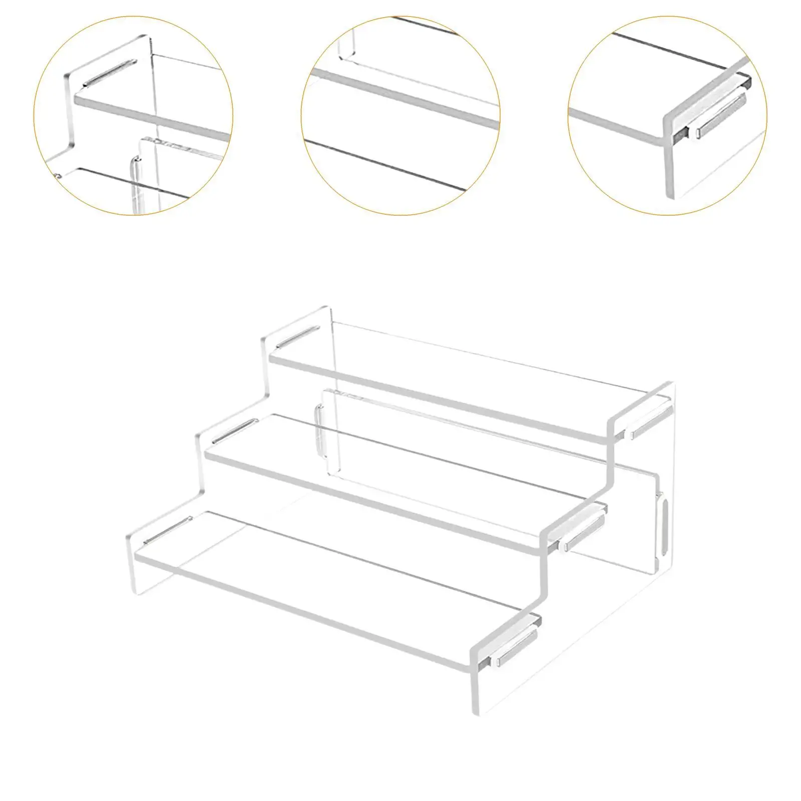 Acrylic Riser Display Shelf,3 Tier Display Riser for Figures,Display Stand for Cupcake Perfume Organizer