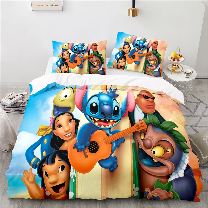 Classic Cartoon Stitch Bed Cover Set Pillowcase 3d Disney Bedding Sets Single Double Twin Full Queen King Size Duvet Cover Sets 