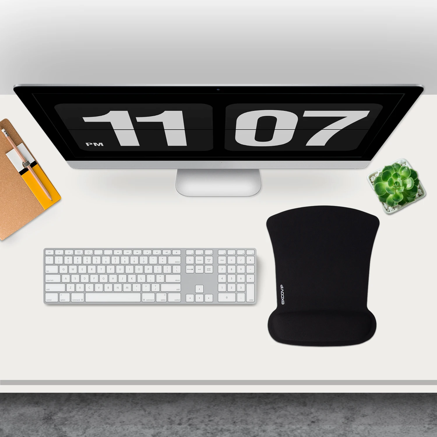 EXCO Memory Foam Mouse Pad with Wrist Support Rest Ergonomic Comfortable Mousepad Non-Slip Rubber Base for Office Home Computer