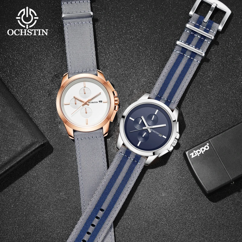 Ochstin Creative Nylon Series Fashionable and Gorgeous Original Multi functional Movement Waterproof Watch Men's Quartz Watch