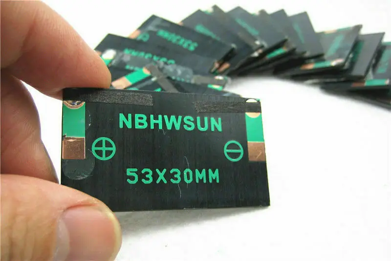 Lot De 10 Mini Panneaux Solaires 5V 30mA - 53x30 Mm - Pour Projets DIY, Modélisme, Charge Petits Appareils