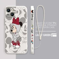 Coque Disney True Mickey Mouse Liquid Stores Rope pour Apple iPhone - Protégez et Personnalisez votre iPhone 15, 14, 13, 12, 11 Pro Max Plus, 8, 7, SE 2