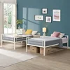 Twin Over Twin Size Bunk Bed,Metal Structure Bedframe with Safety Guardrails and 2 ladders,Convertible Bunkbeds,No Spring Box 6