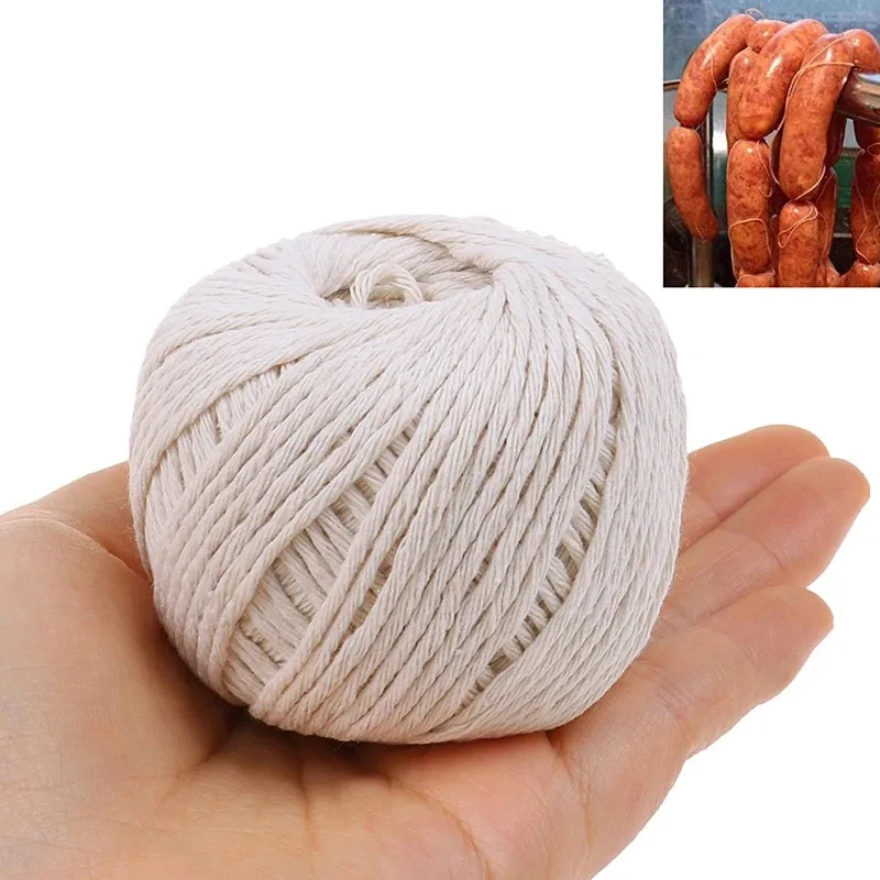 1Roll 229-feet Cooking Tools Butcher's Cotton Twine Meat Prep Trussing Turkey Barbecue Strings Meat Sausage Tie Rope Cord