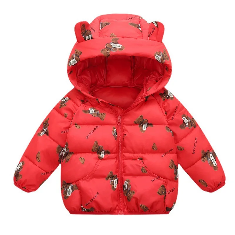 Fashion Infant Toddler Down Jackets Winter Down Jackets For Baby Girls Outerwear Boys Cartoon Bear Coat New Children's Clothing