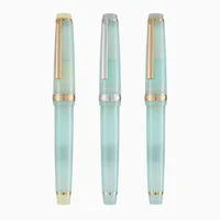 2025 New Style Jinhao Transparent Ice Blue Fountain Pen Luxury Gold/silver Clip, 12.4mm Inking Pens, Smooth Writing EF/F/M 2
