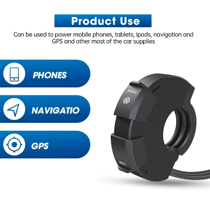 

Адаптер для зарядки на руль мотоцикла Адаптер для зарядки SAE на USB и Type-C