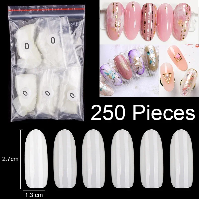 Full Cover Oval False Nail Tips 250 Pieces Per Bag Purchase Specific Sizes Fake Nails For Paintting Prastic Size 0 1 2 3 4 5 6 fake nails nail tips false nails false nail tips