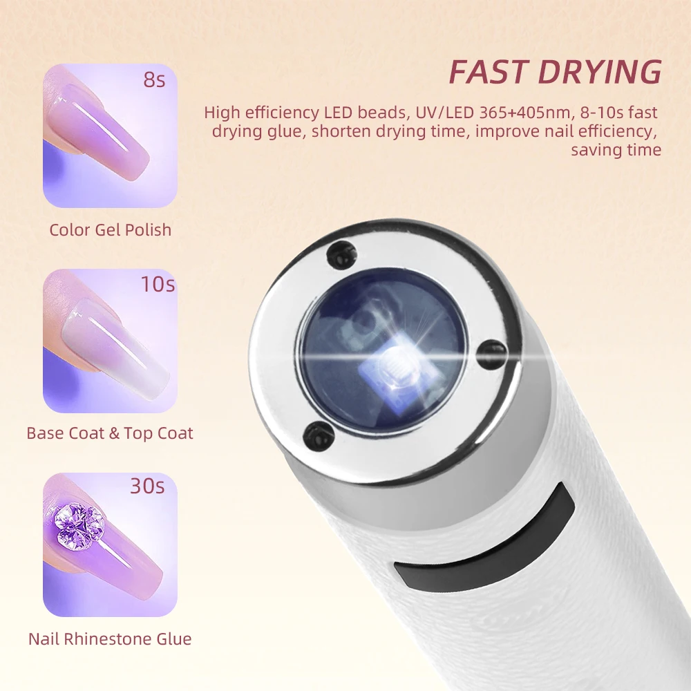 Mini Nail UV LED Dryer Lamp Ai Sensor Rechargeable Cordless Lamp Desktop and Handheld Drying Light Curing Manicure Salon Tools