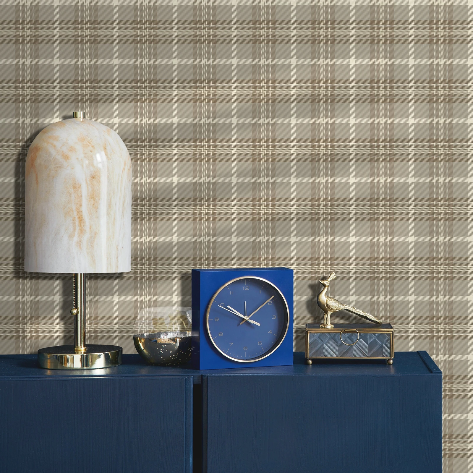 Tartan Scotland Taupe วอลล์เปเปอร์ม้วน,ลายสก๊อตคลาสสิกรูปแบบสติ๊กเกอร์ติดผนังสําหรับตกแต่งห้องนอน,PVC ฟรี,50 ซม.* 300 ซม. 1