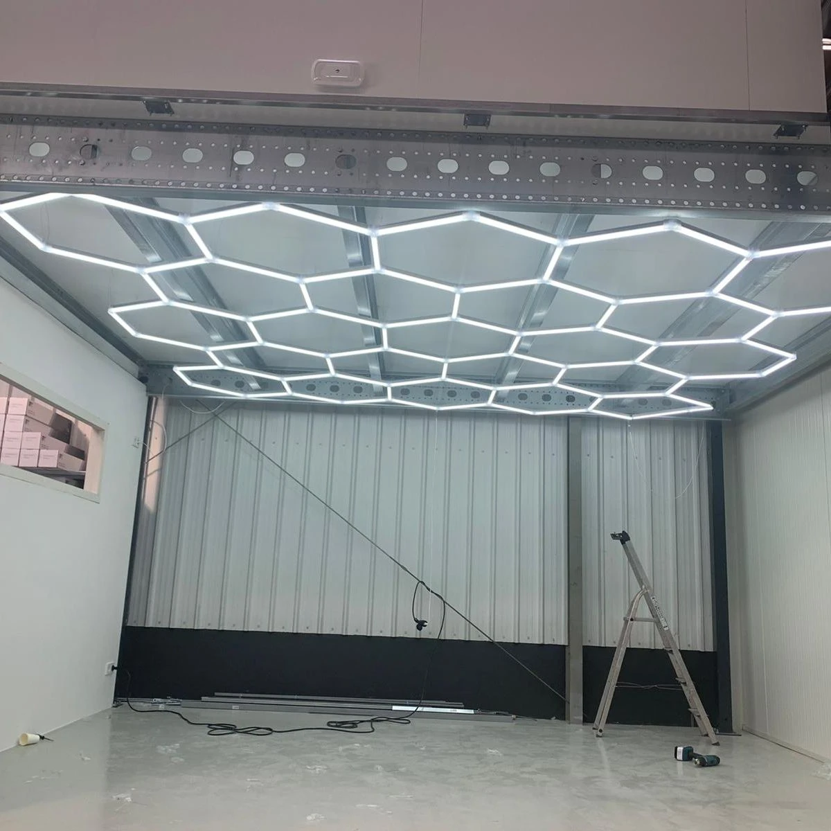 Led hexagonal para garaje, lámpara de aluminio de 3,5x3,8 M con de panal, luces hexagonales lavado de coches, reparación personalizada| | AliExpress