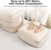 Comforter Storage Bag - Large Capacity Blanket Storage Bags 3-Layer Ultra Space Saving Self Compression Organizer 1