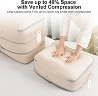 Comforter Storage Bag - Large Capacity Blanket Storage Bags 3-Layer Ultra Space Saving Self Compression Organizer 1