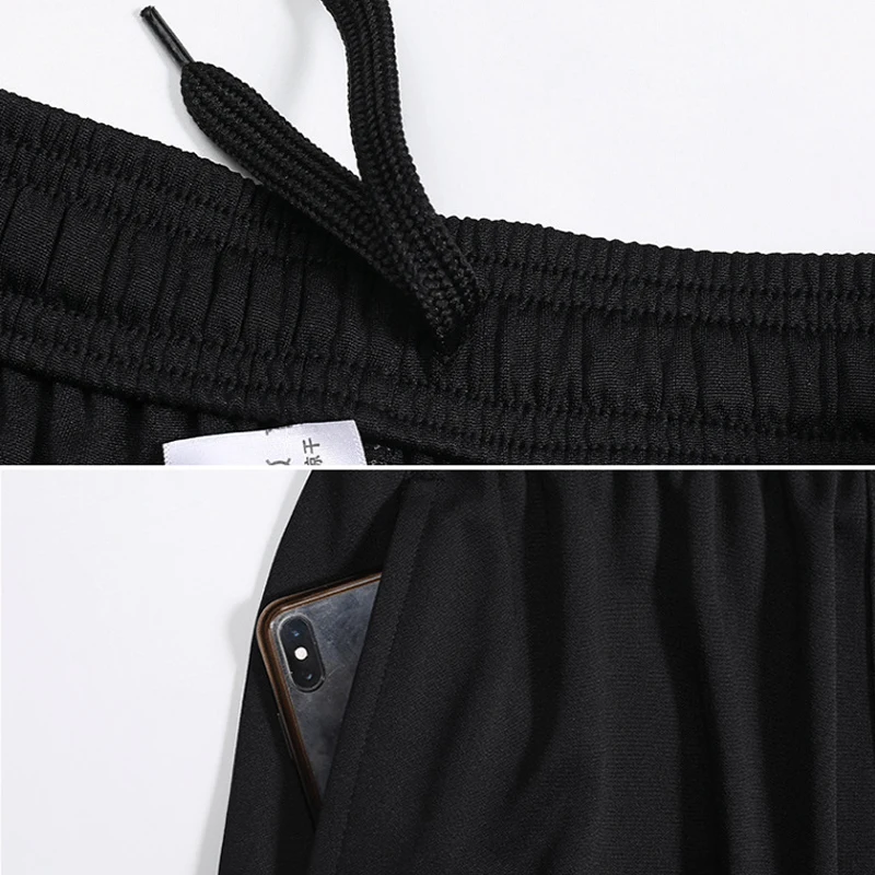 Running Pants Soccer Pants Quick Dry Mens Sports Soccer Football Training Pants With Zipper Pockets Running Jogging Long Pants