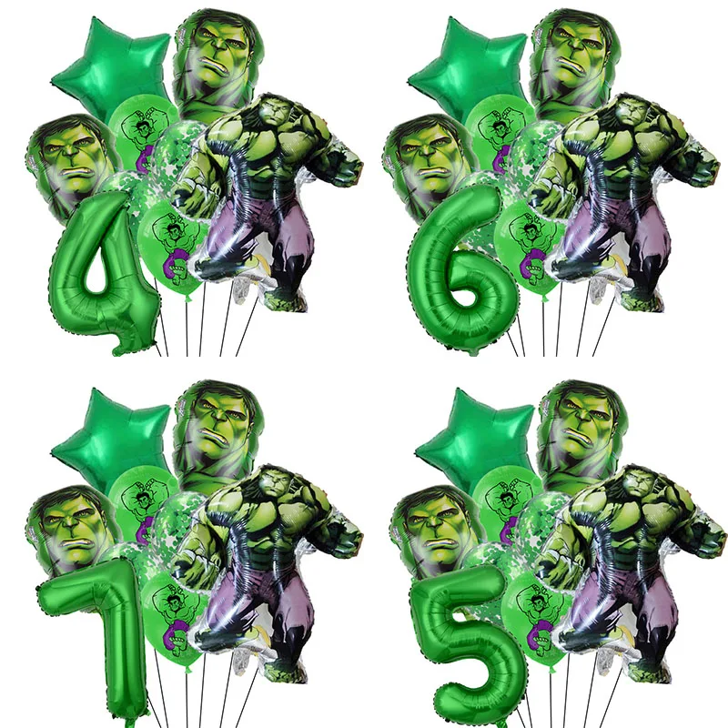 

9pcs Superhero Hulk Theme Party Decoration Balloons Birthday Party Decorations Super Hero Baby Shower Supplies Kids Toys Globos