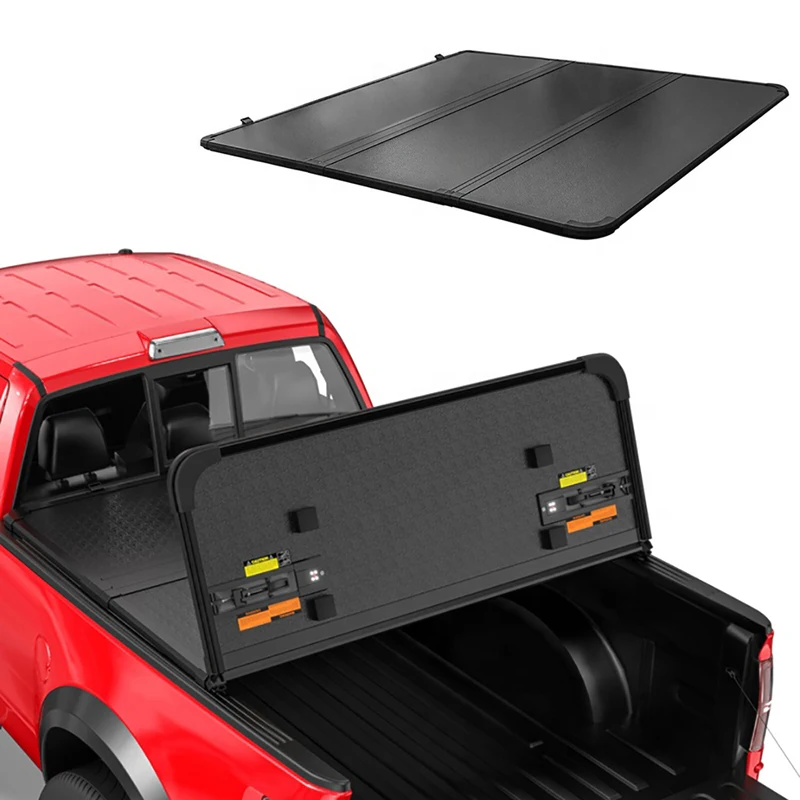 Abs Nero Opaco Tri-Fold/3 Fold 5Ft Hard Truck Bed Tonneau Cover On Top Fit Per Ford Ranger T6 T7 T8 2012-2021