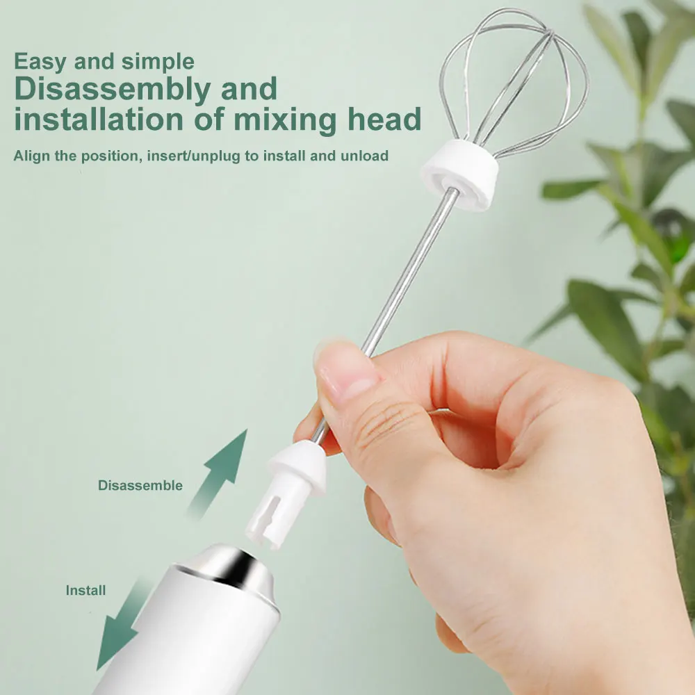 Electric Whisk Handheld Household Egg White Cream Automatic Whisk Coffee  Mixer Mini Whisk USB Charging Small