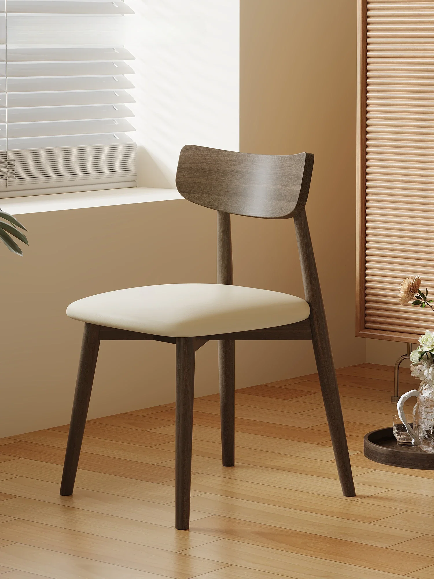 

Обеденные стулья из массива дерева на заказ для домашнего использования, современные и простые скандинавские чистые искусства, маленькая гостиная, wal