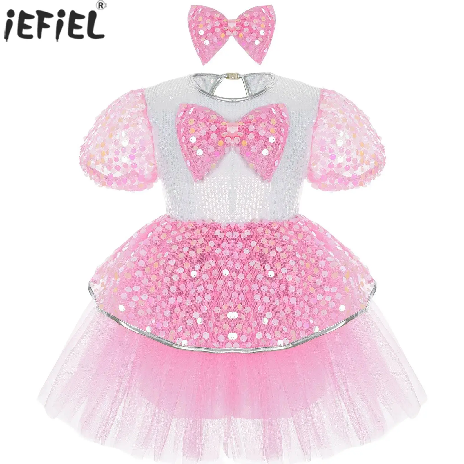

Kids Girls Ballet Dance Dress Halloween Princess Cosplay Wedding Birthday Party Performance Dancewear Shiny Sequins Tutu Dresses