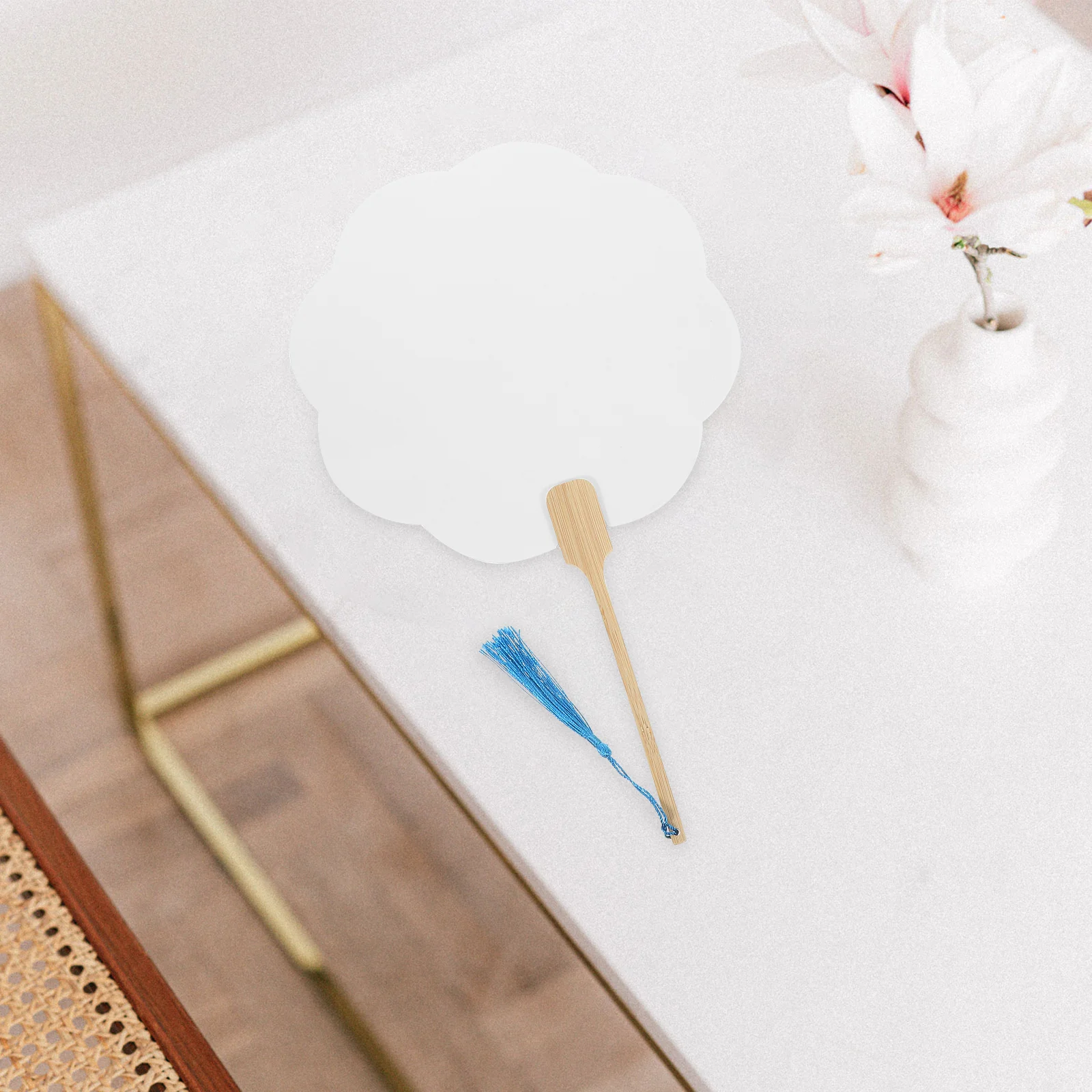 

Chinese Art Paper Round Fans Painting Fans Kids Graffiti Fans DIY Blank Palace Fan Hand-Painted Rice Paper Round Fan Making