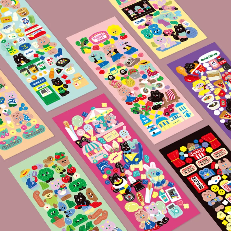

Korean bear sticker ins wind cartoon sticker decorative sticker