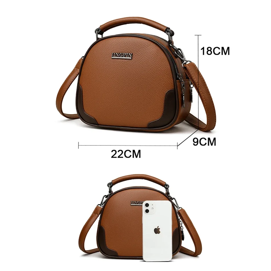 Trendy High-quality Soft Leather Shoulder Crossbody Bags for Women Luxury Designer Ladies Purses and Handbags Messenger Bag