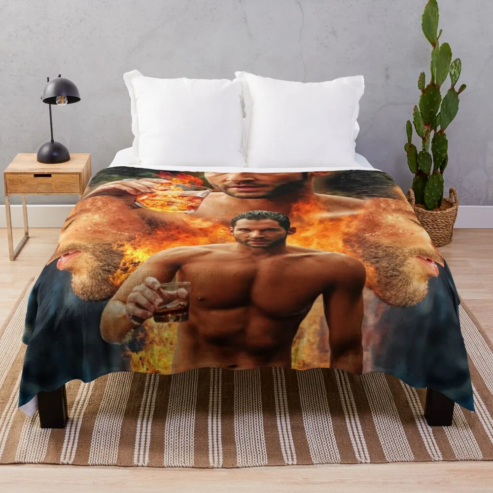 

Tom Ellis - Lucifer is Risen Throw Blanket Bed linens warm for winter Kid'S Thermal Blankets