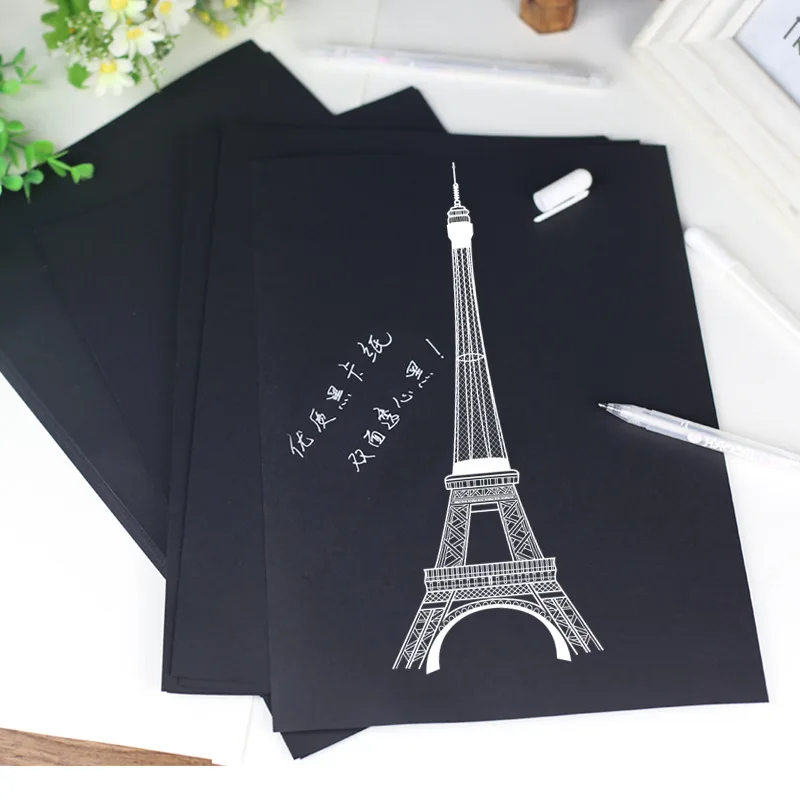 A4 Black Kraft Paper DIY Handmake Card Making Craft Paper Thick Paperboard Cardboard 20/50pcs 180g 230g 300g 400g