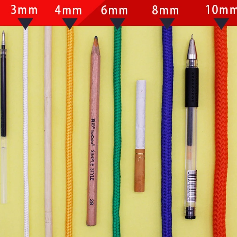 5meter 2mm-10mm Colorful braided rope tent binding rope drawstring outdoor clothesline cored nylon for nylon cord,nylon rope