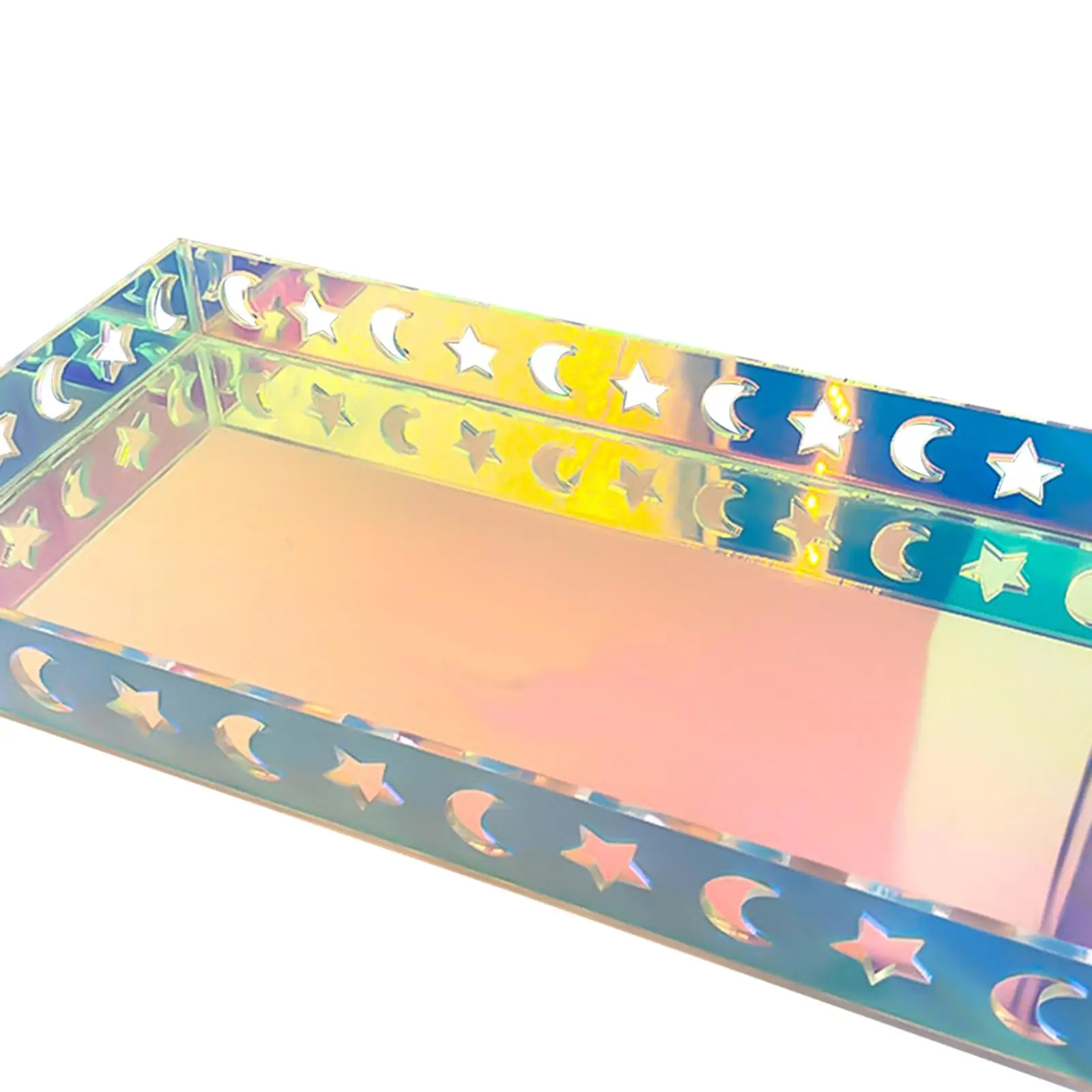 Iridescent Acrylic Bathroom Tray Storage Breakfast Iridescent Perfume Tray Vanity for Dresser Bedroom Kitchen Coffee Table