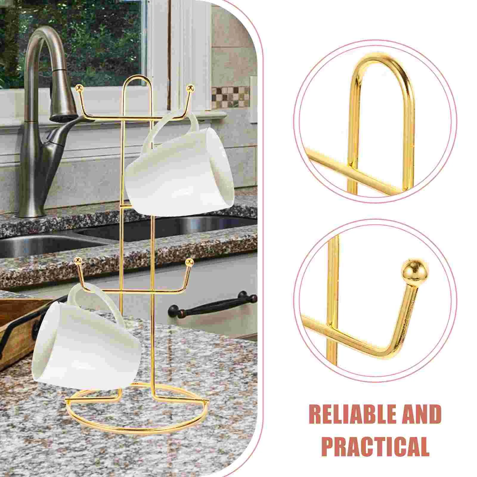 Coffee Cup Holder Mug for Counter Stand Tree Organizer Rack Mugs Bar Accessories Iron Tea cup storage holder