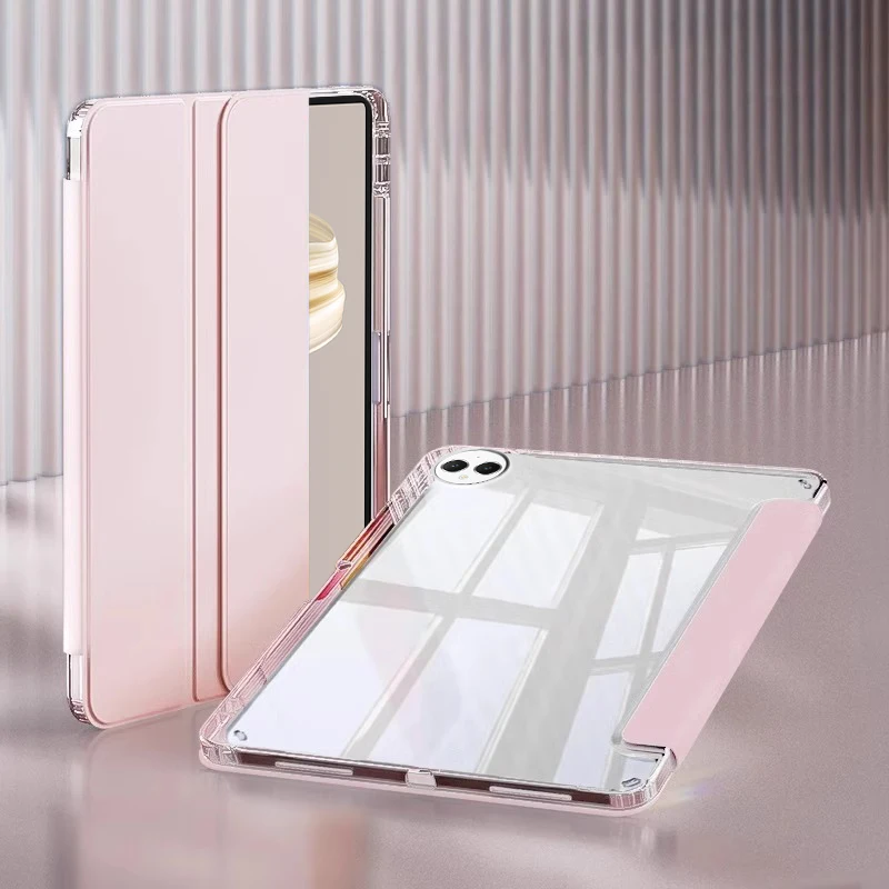 Trifold Leather Acrylic Back Case with Pen Holder