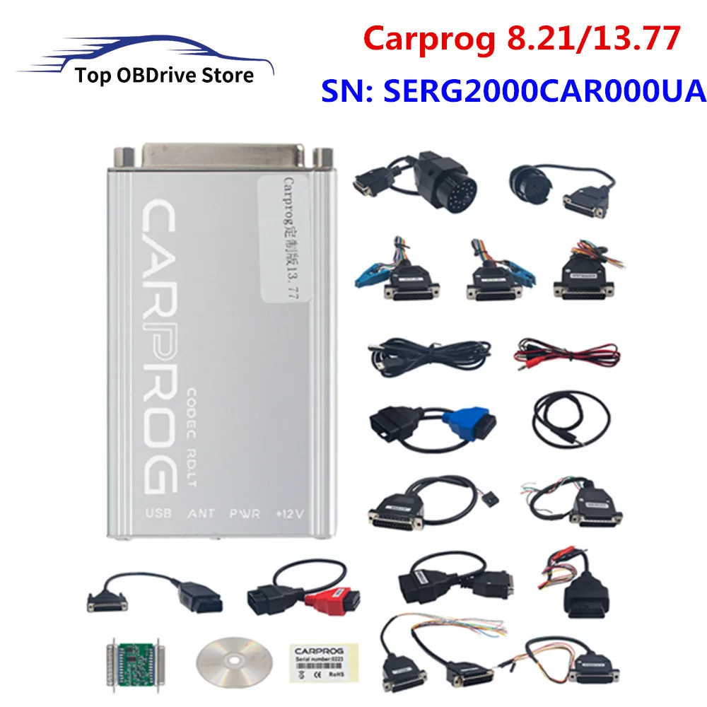 2023 Online Carprog 8.21/13.77 Adattatori Completi Con Keygen Nessun Token Limitato Per Airbag/Radio/Immo/Dash Ecu Strumento Di Riparazione Chip Tunin