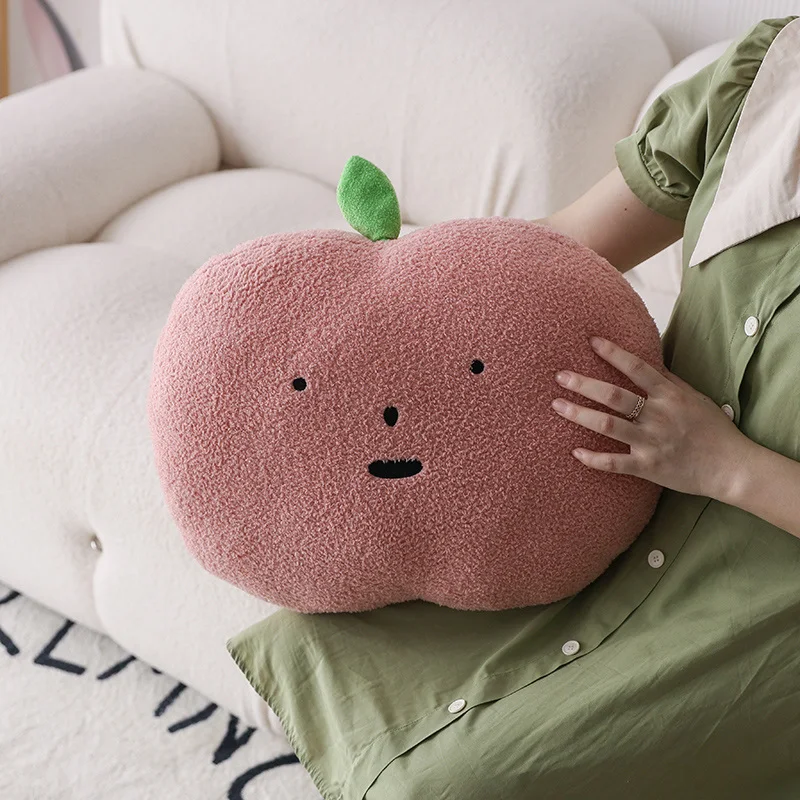 과일 봉제 베개, 박제 감정 얼굴 배, 복숭아, 체리, 레몬, 사과, 딸기, 부드러운 식물 쿠션, 소파 의자 장식 선물
