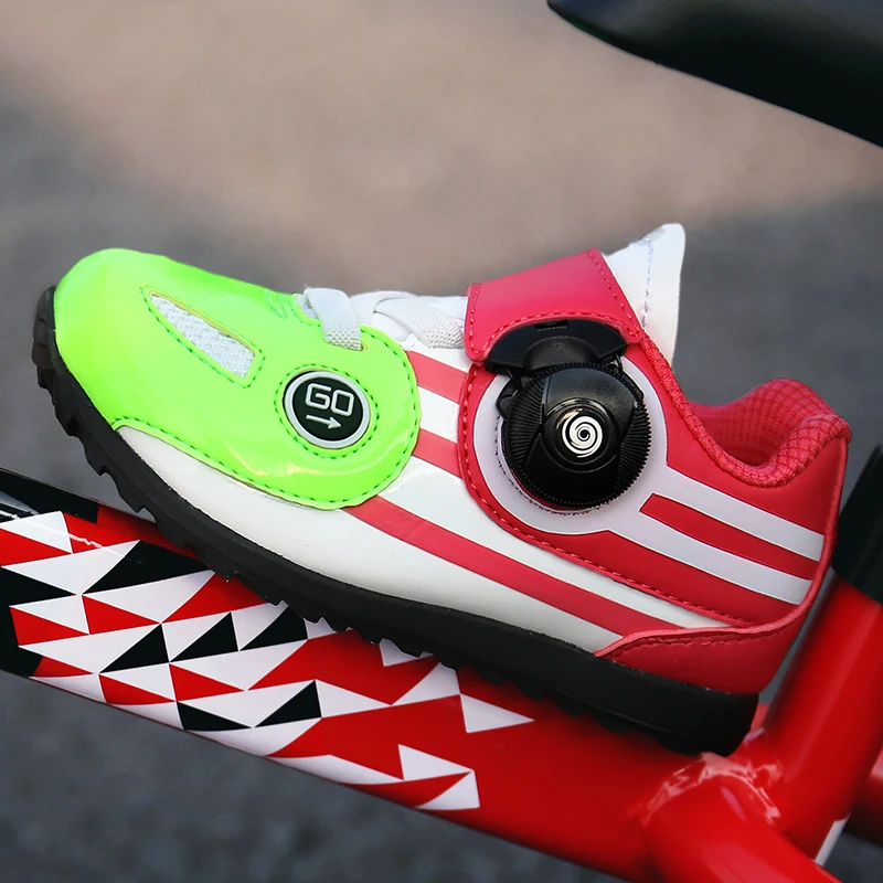 Children's Professional Cycling Shoes Outdoor Breathable MTB Bicycle Shoes Anti-Skid Sneakers Racing Road Bike SPD Cleat Shoes