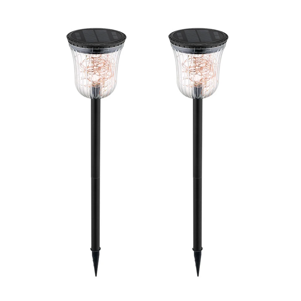 2PCS 50LED Solar Garden Lights- New LED Solar Path Lights, Waterproof,Outdoor Torch Light for Garden, Pathway